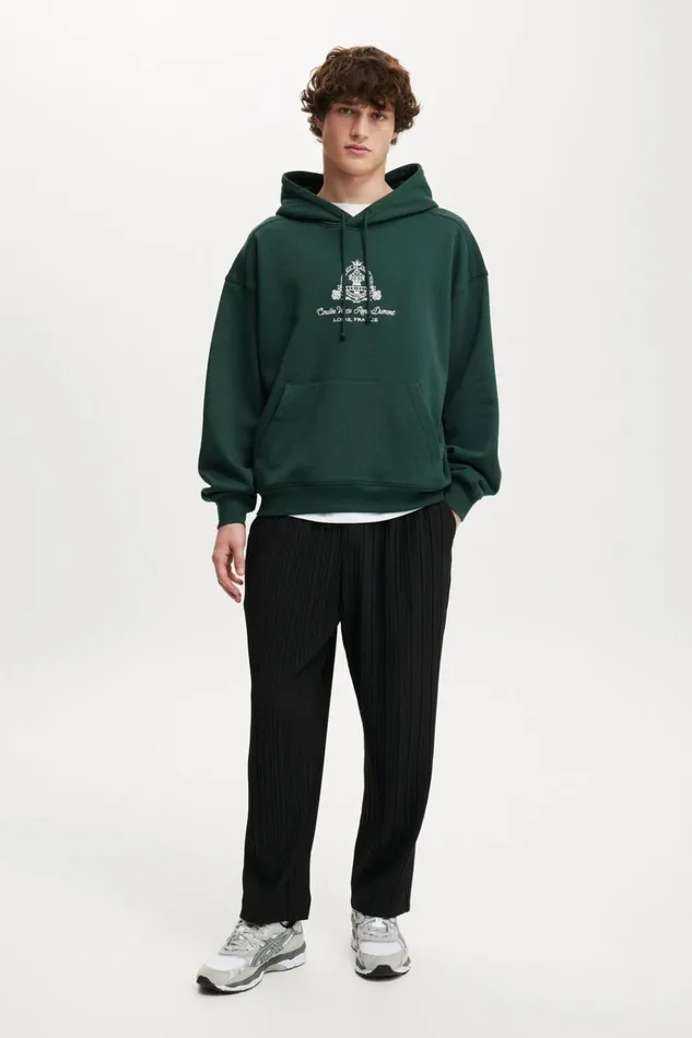 Men Pants Cotton On Relaxed Textured Pant Black
