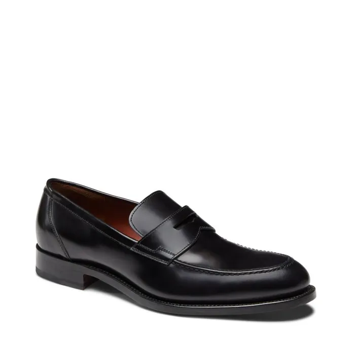 Men Penny Loafer In Leather Black Fratelli Rossetti Loafers