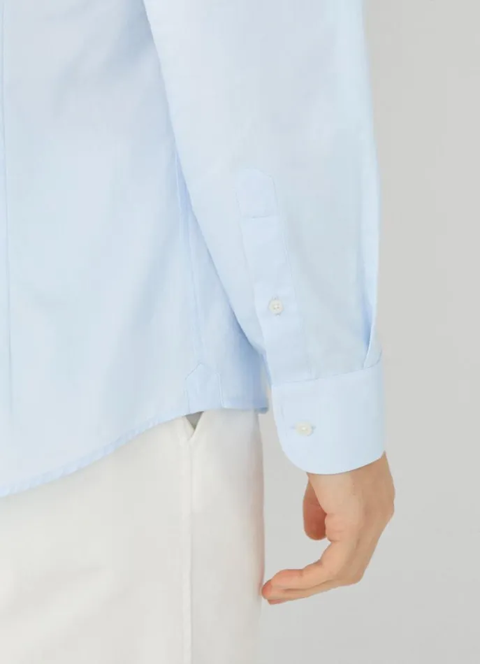 Men Shirts Hackett London Slim Fit Poplin Shirt Sky Blue