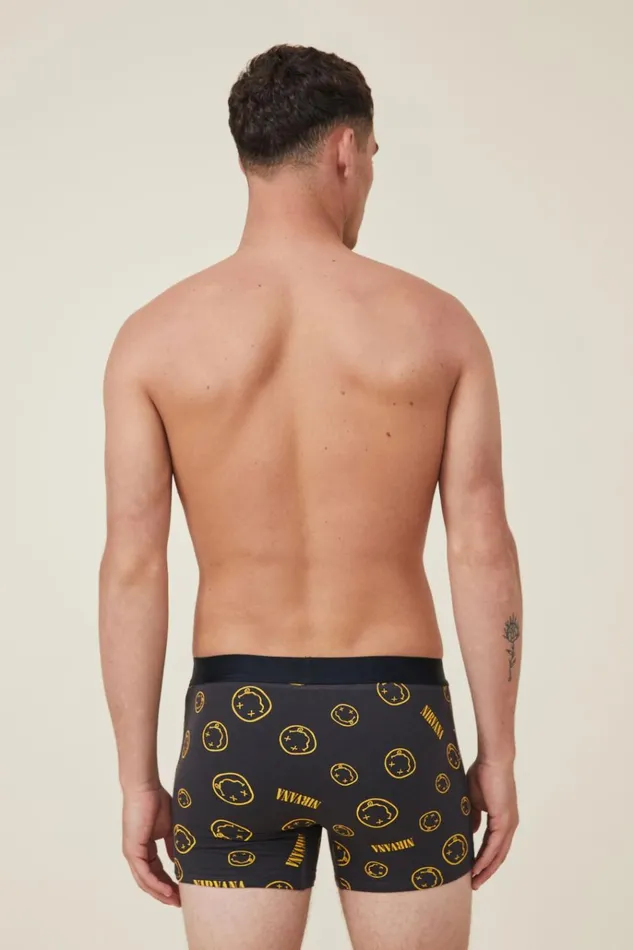 Men Socks and Underwear Cotton On Mens Special Edition Trunks Lcn Mt Washed Blacknirvana Smiley Men Socks and Underwear Cotton On Mens Special Edition Trunks Lcn Mt Washed Blacknirvana Smiley