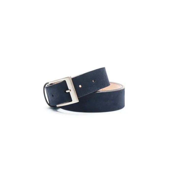 Men Suede Belt Navy Blue Fratelli Rossetti Belts