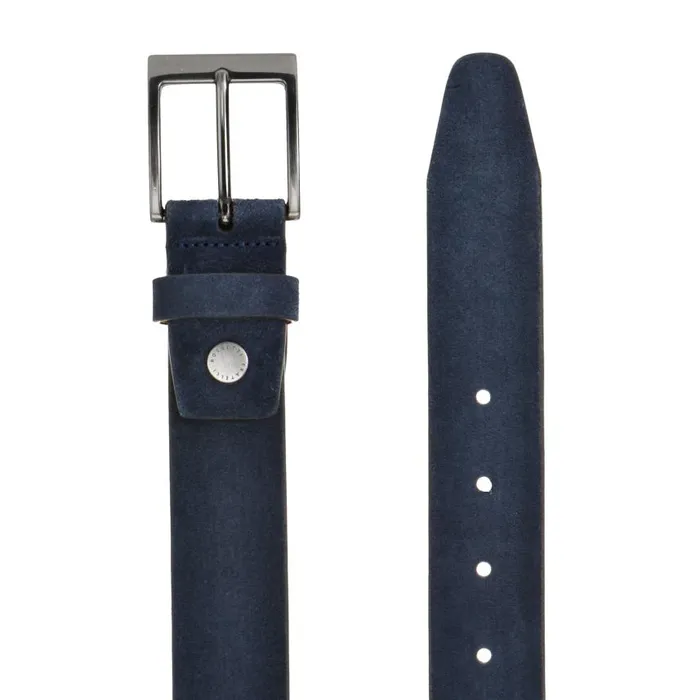 Men Suede Belt Navy Blue Fratelli Rossetti Belts Men Suede Belt Navy Blue Fratelli Rossetti Belts