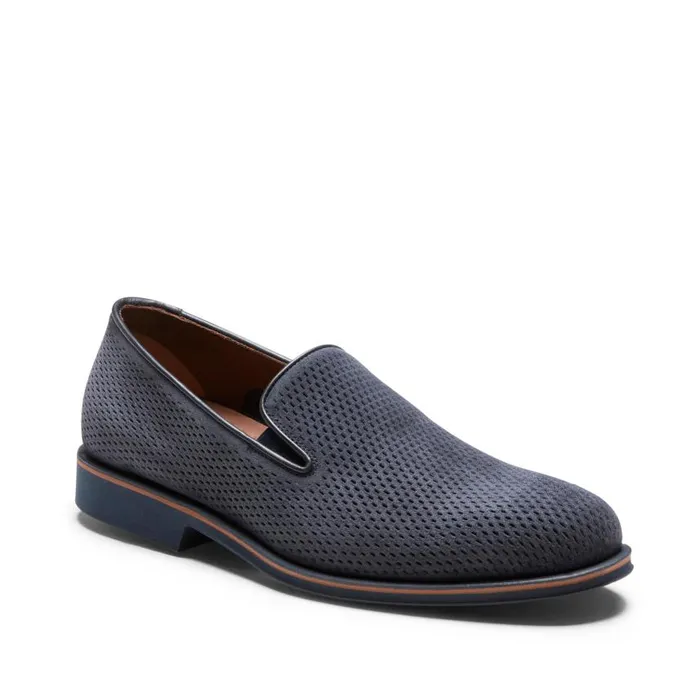 Men Suede Slippers Navy Blue Fratelli Rossetti Slip On