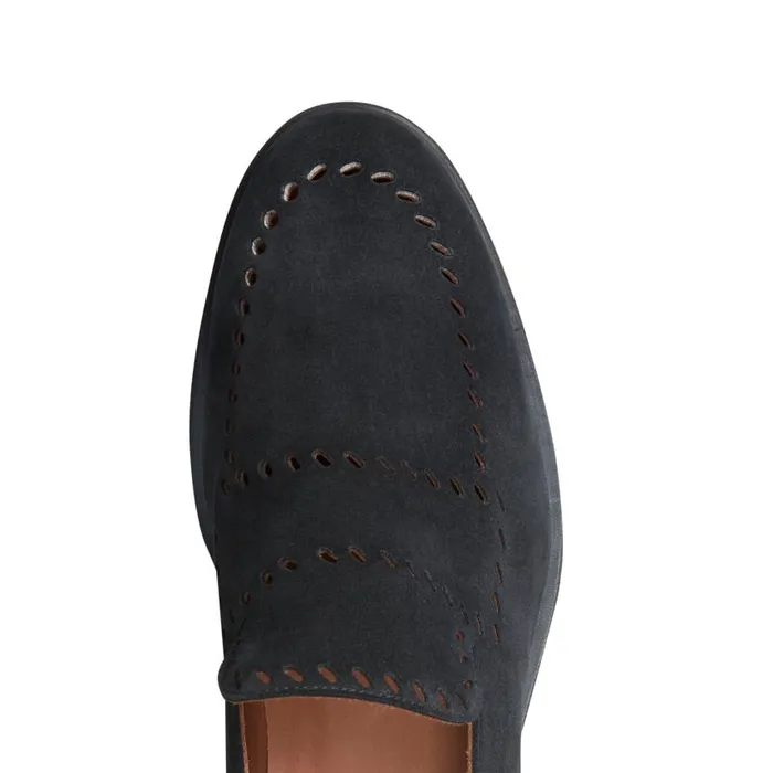 Men Suede Slippers Navy Blue Fratelli Rossetti Slip On Men Suede Slippers Navy Blue Fratelli Rossetti Slip On