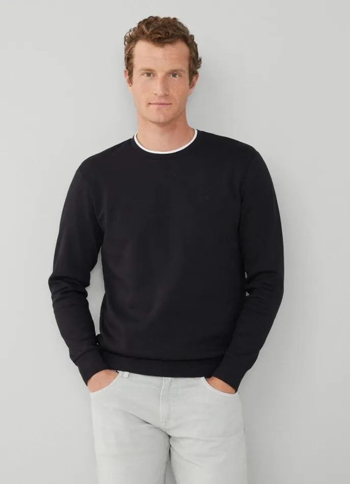 Men Sweatshirts Hackett London Classic Fit Crew Neck Sweatshirt Black