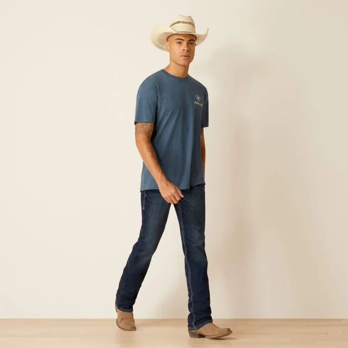 Men TShirts and Polos Ariat Ariat SW Bison TShirt Sailor Blue Heather Men TShirts and Polos Ariat Ariat SW Bison TShirt Sailor Blue Heather