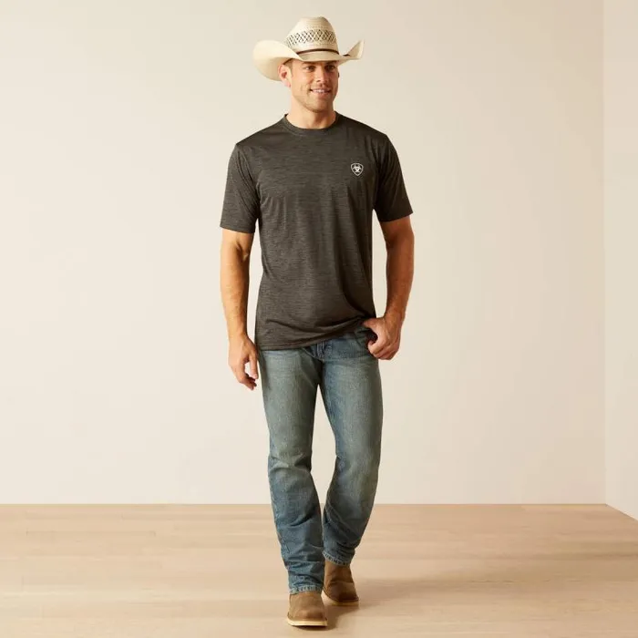 Men TShirts and Polos Ariat Charger Crestline TShirt Charcoal Men TShirts and Polos Ariat Charger Crestline TShirt Charcoal