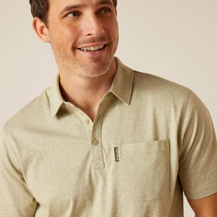 Men TShirts and Polos Ariat Chorley Polo Sage Heather Men TShirts and Polos Ariat Chorley Polo Sage Heather