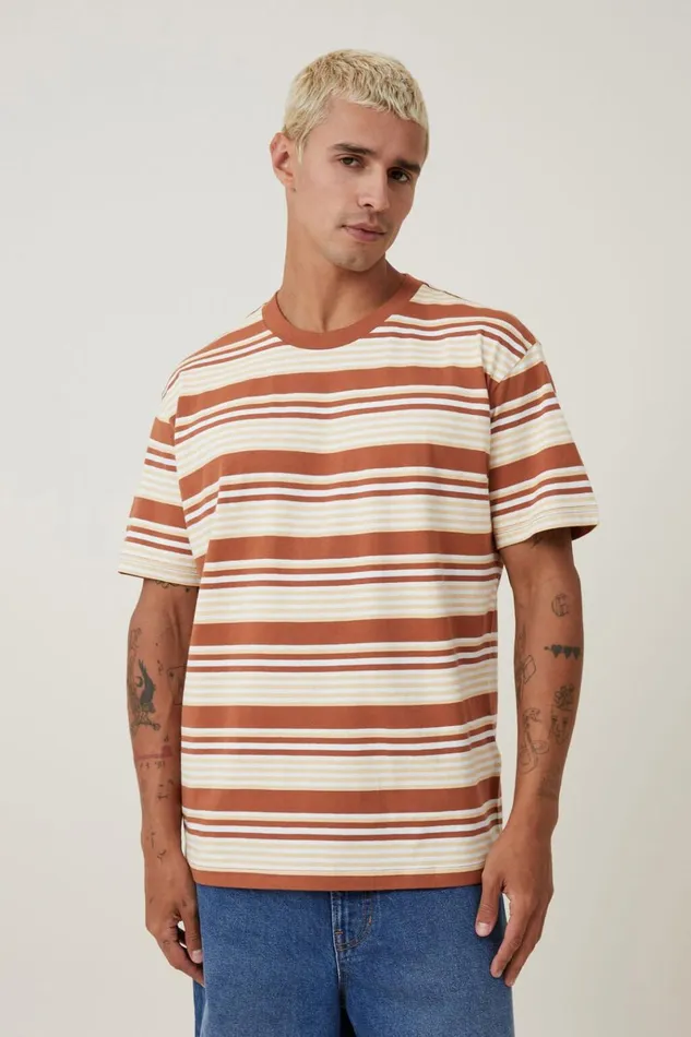 Men Tees and Tanks Cotton On Loose Fit Stripe TShirt Terracotta Sun Everyday Stripe Men Tees and Tanks Cotton On Loose Fit Stripe TShirt Terracotta Sun Everyday Stripe