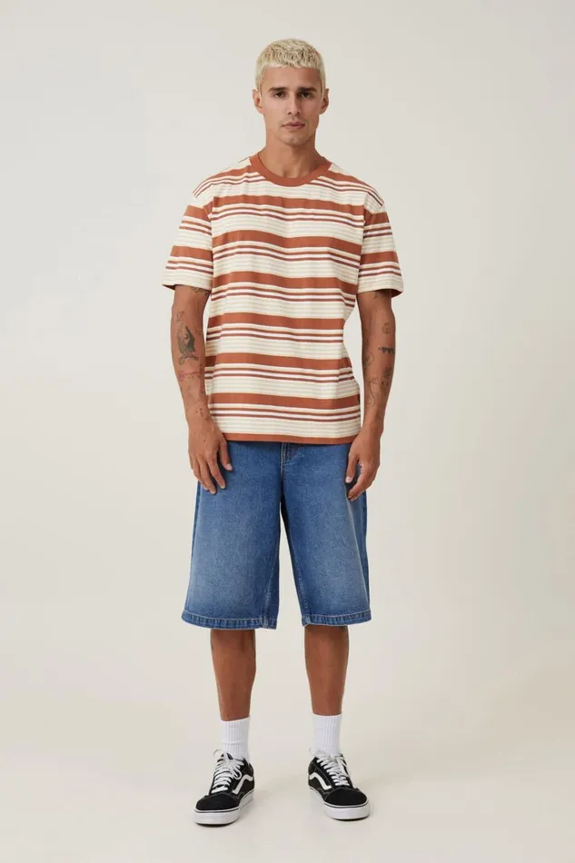 Men Tees and Tanks Cotton On Loose Fit Stripe TShirt Terracotta Sun Everyday Stripe Men Tees and Tanks Cotton On Loose Fit Stripe TShirt Terracotta Sun Everyday Stripe