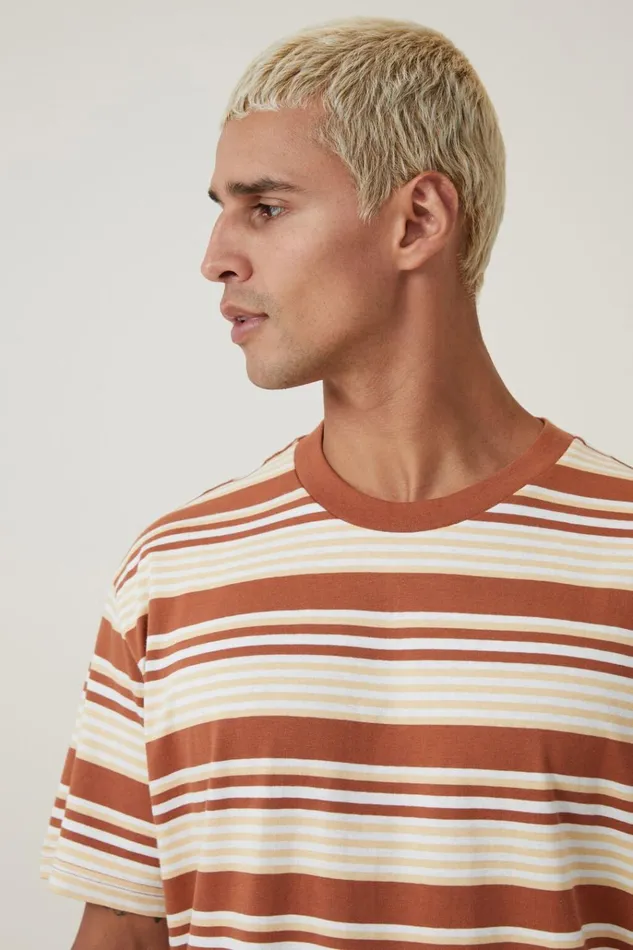 Men Tees and Tanks Cotton On Loose Fit Stripe TShirt Terracotta Sun Everyday Stripe Men Tees and Tanks Cotton On Loose Fit Stripe TShirt Terracotta Sun Everyday Stripe