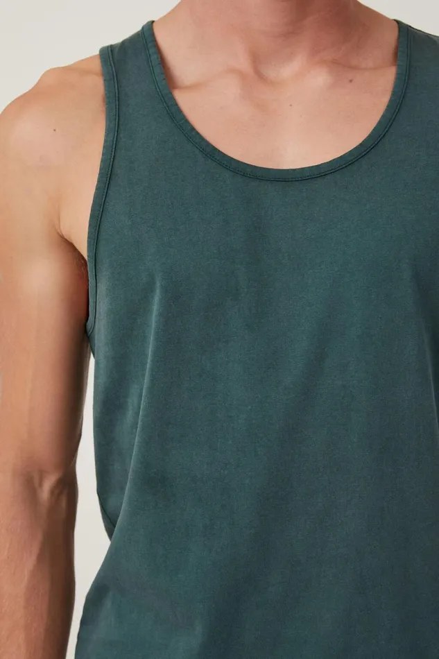 Men Tees and Tanks Cotton On Organic Tank Pine Needle Green Men Tees and Tanks Cotton On Organic Tank Pine Needle Green