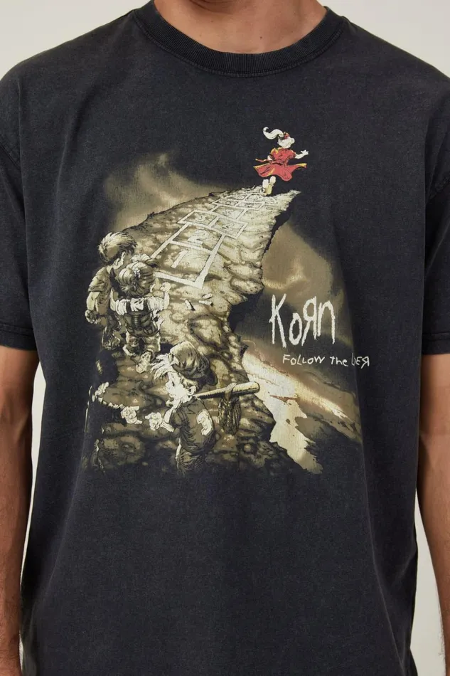 Men Tees and Tanks Cotton On Premium Loose Fit Music TShirt Lcn Wmg Blackkorn 8211 Follow The Leader Men Tees and Tanks Cotton On Premium Loose Fit Music TShirt Lcn Wmg Blackkorn 8211 Follow The Leader
