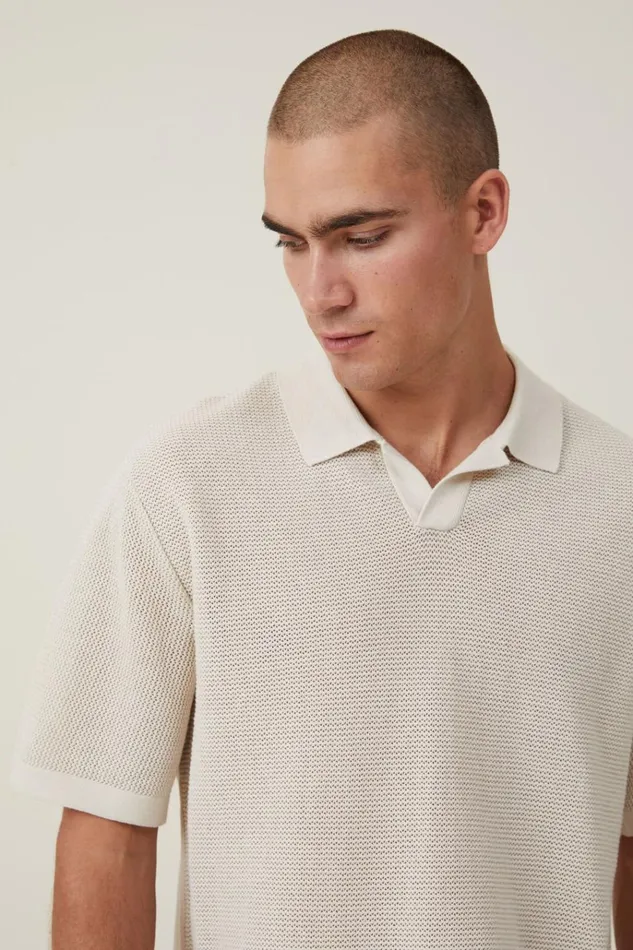 Men Tees and Tanks Cotton On Resort Short Sleeve Polo Bone Men Tees and Tanks Cotton On Resort Short Sleeve Polo Bone