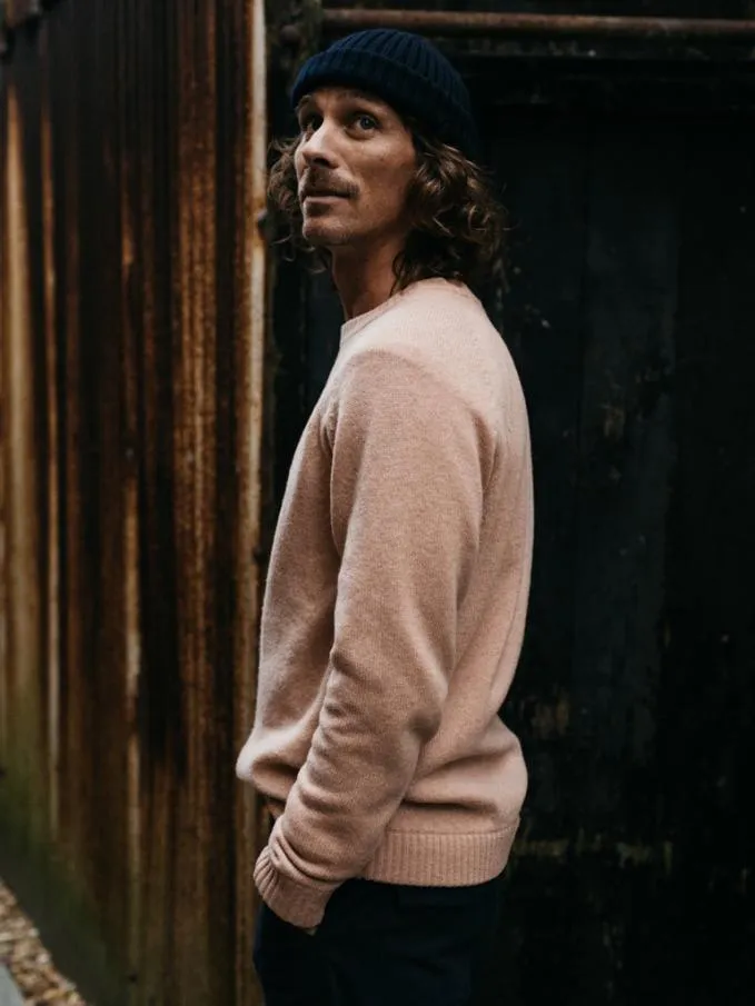 Men Tern Crew Jumper Pink Finisterre Knitwear