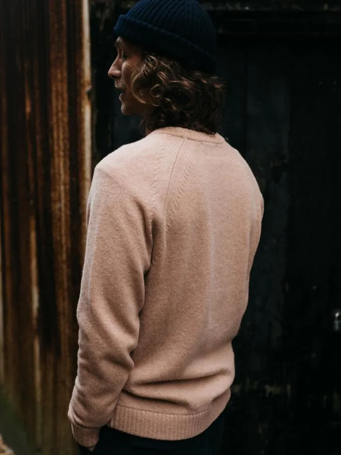 Men Tern Crew Jumper Pink Finisterre Knitwear