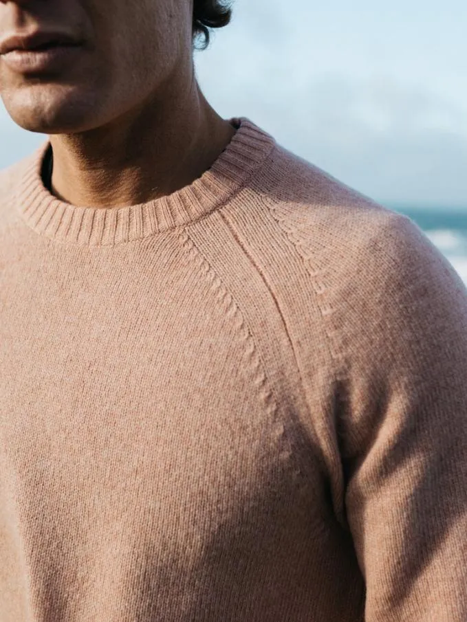 Men Tern Crew Jumper Pink Finisterre Knitwear