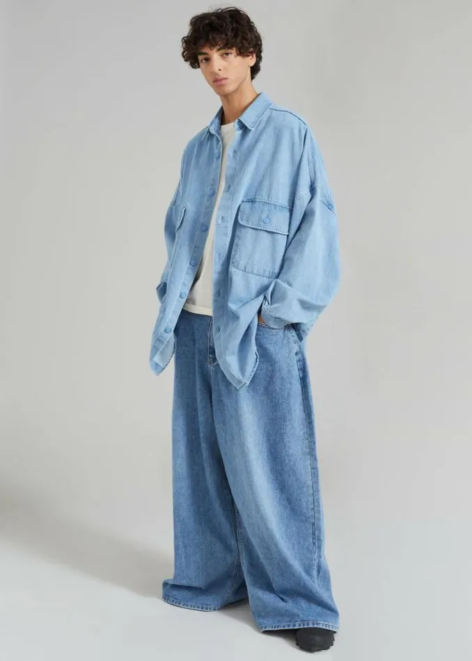 Men The Frankie Shop Sasha Men Wide Leg Jeans 8211 Worn Wash Worn Wash