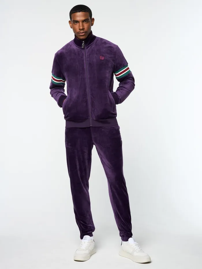 Men Velour Sergio Tacchini Ostuni Velour Track Jacket Blackberry Cordial