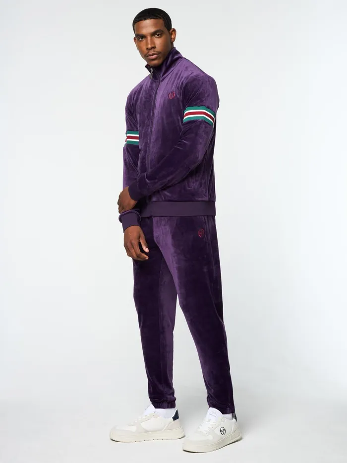 Men Velour Sergio Tacchini Ostuni Velour Track Jacket Blackberry Cordial