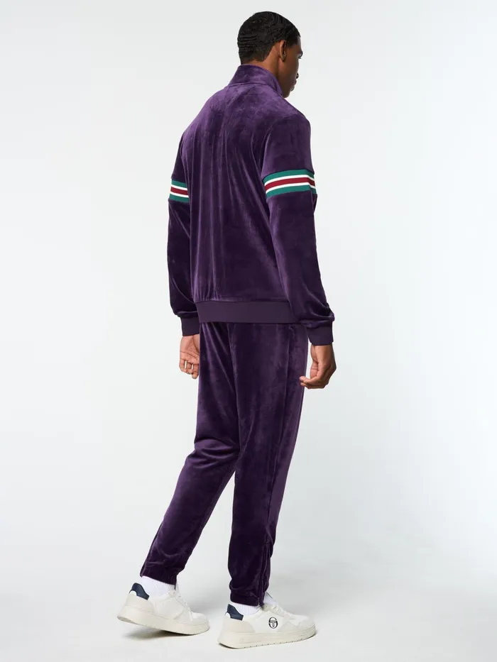Men Velour Sergio Tacchini Ostuni Velour Track Jacket Blackberry Cordial