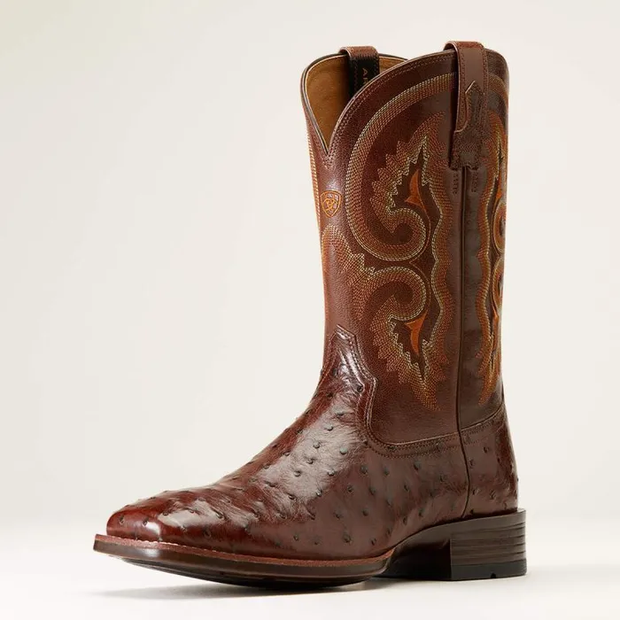 Men Western Boots Ariat Barley Ultra Western Boot Dark Tabac Full Quill Ostrich Men Western Boots Ariat Barley Ultra Western Boot Dark Tabac Full Quill Ostrich