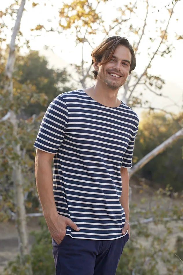 MenWomen Breton Striped Shirts Saint James LEVANT MODERN Navy Ecru