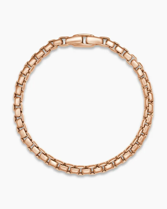 Mens Box Chain Bracelet In 18K Rose Gold 5mm Men David Yurman Chain Mens Box Chain Bracelet In 18K Rose Gold 5mm Men David Yurman Chain