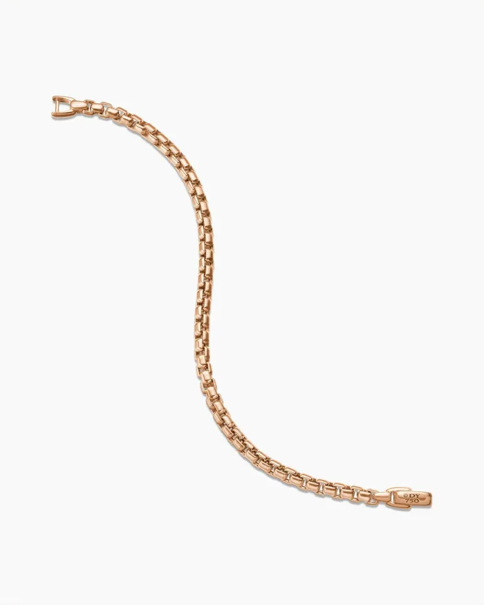 Mens Box Chain Bracelet In 18K Rose Gold 5mm Men David Yurman Chain Mens Box Chain Bracelet In 18K Rose Gold 5mm Men David Yurman Chain