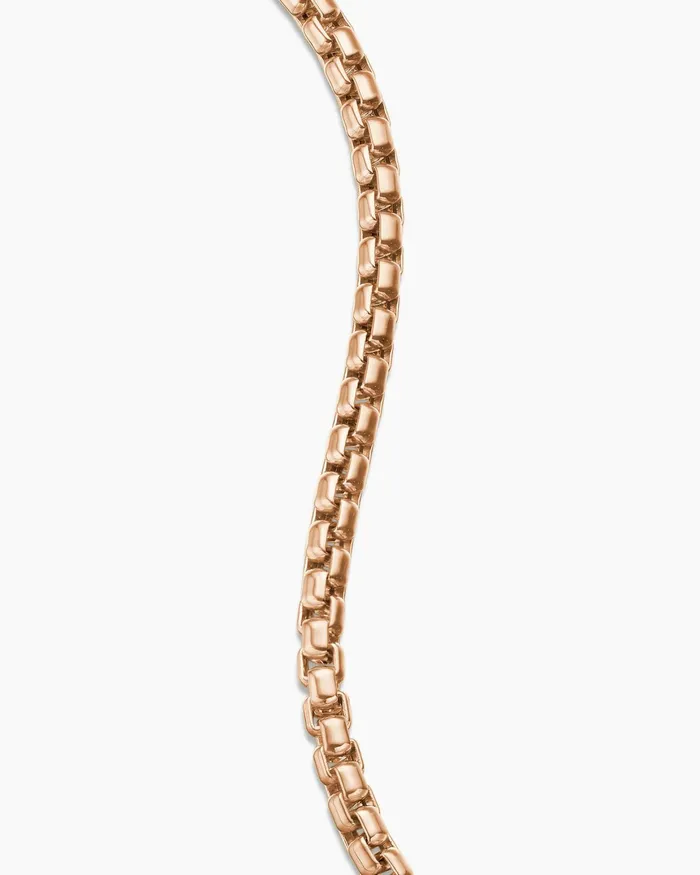 Mens Box Chain Bracelet In 18K Rose Gold 5mm Men David Yurman Chain Mens Box Chain Bracelet In 18K Rose Gold 5mm Men David Yurman Chain