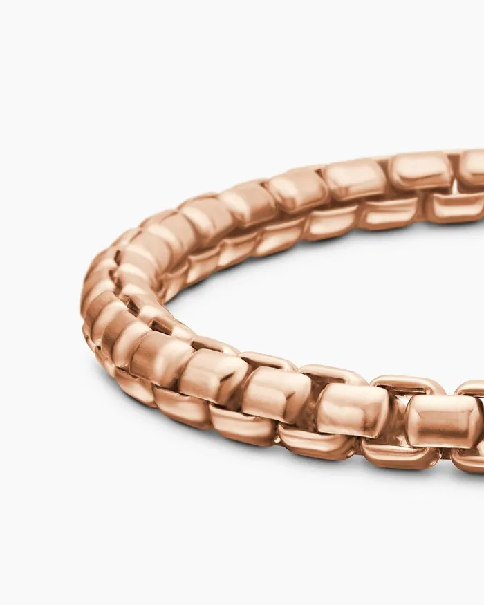 Mens Box Chain Bracelet In 18K Rose Gold 5mm Men David Yurman Chain Mens Box Chain Bracelet In 18K Rose Gold 5mm Men David Yurman Chain