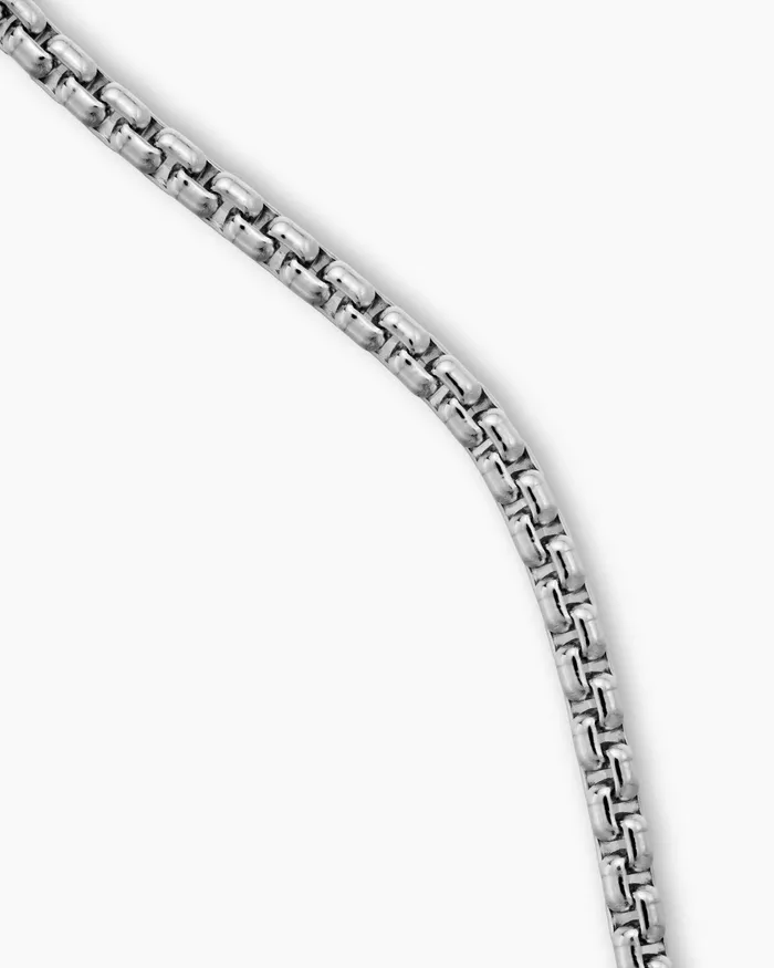 Mens Box Chain Necklace In 18K White Gold 17mm Men David Yurman Chains Mens Box Chain Necklace In 18K White Gold 17mm Men David Yurman Chains