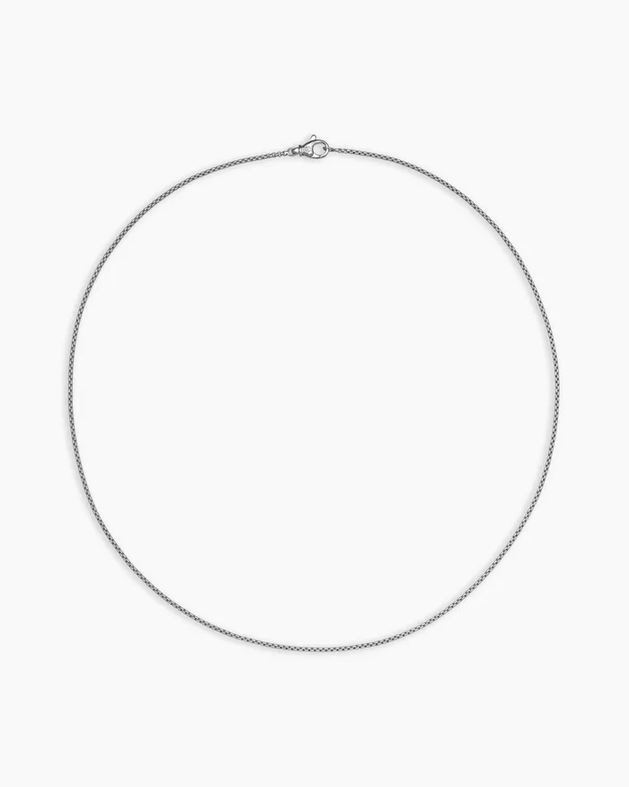 Mens Box Chain Necklace In 18K White Gold 17mm Men David Yurman Chains Mens Box Chain Necklace In 18K White Gold 17mm Men David Yurman Chains