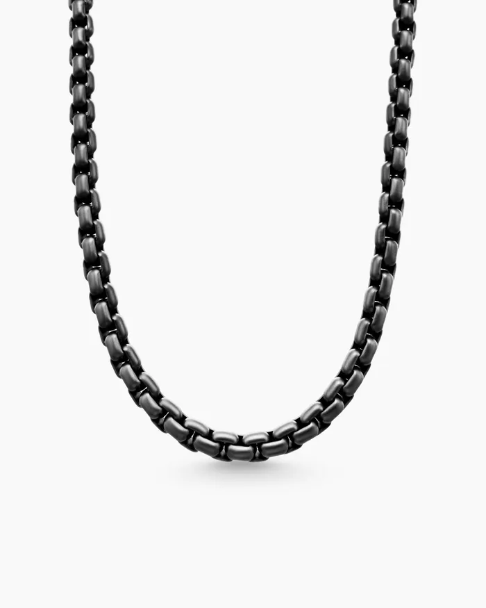 Mens Box Chain Necklace In Stainless Steel And Sterling Silver 73mm Men David Yurman Chains Mens Box Chain Necklace In Stainless Steel And Sterling Silver 73mm Men David Yurman Chains