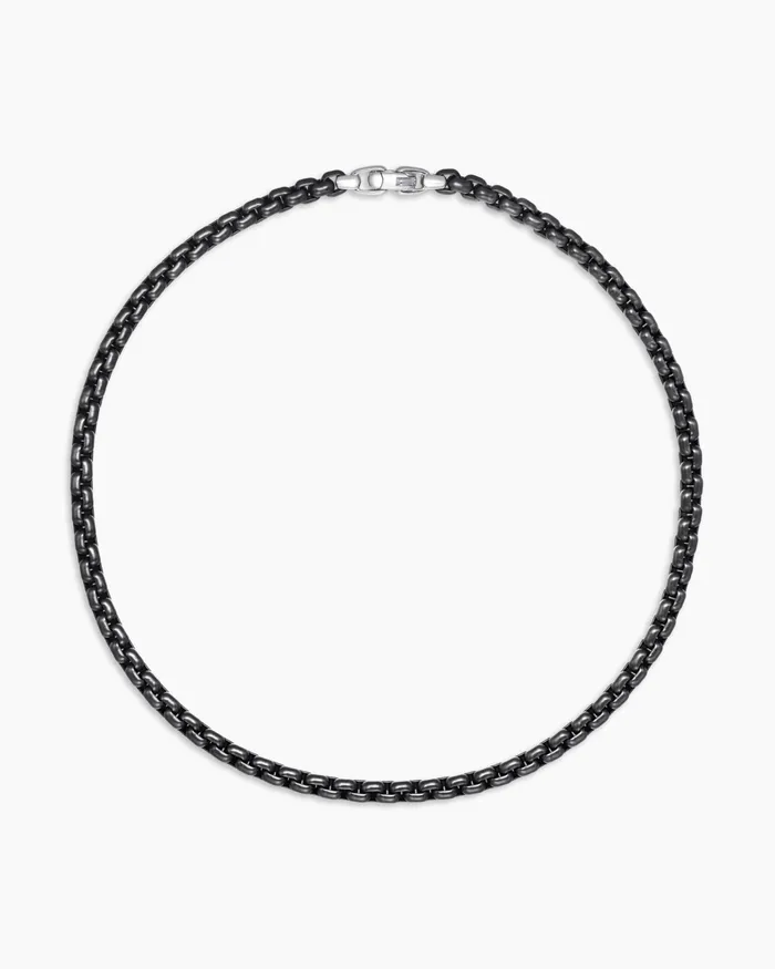 Mens Box Chain Necklace In Stainless Steel And Sterling Silver 73mm Men David Yurman Chains Mens Box Chain Necklace In Stainless Steel And Sterling Silver 73mm Men David Yurman Chains