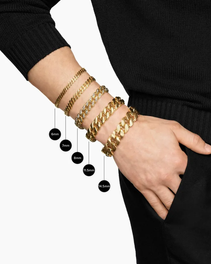 Mens Curb Chain Bracelet In 18K Yellow Gold 115mm Men David Yurman Chain Mens Curb Chain Bracelet In 18K Yellow Gold 115mm Men David Yurman Chain