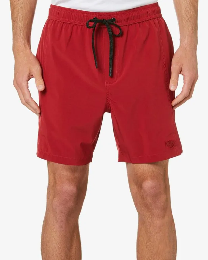 Mens Deus Ex Machina Classics Summit Boardshort 8211 Jester Red Jester Red