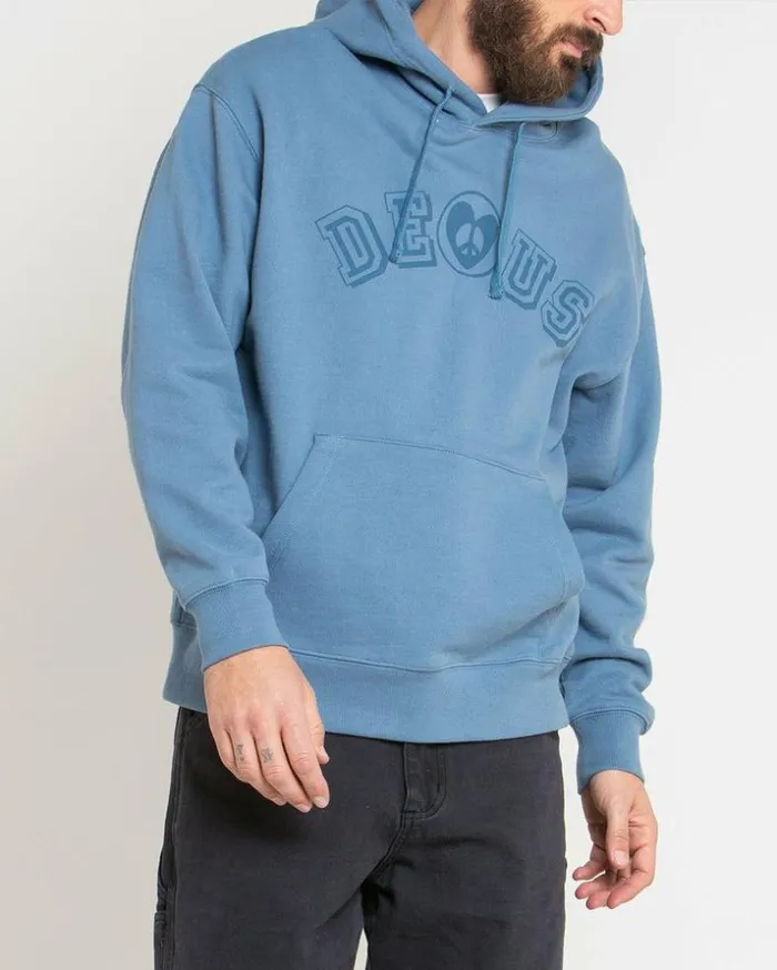 Mens Deus Ex Machina Hoodies and Sweaters Active Listening Hoodie 8211 Blue Heaven Blue Heaven