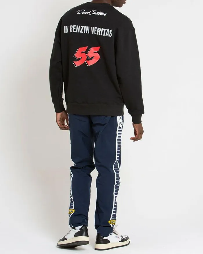 Mens Deus Ex Machina Hoodies and Sweaters Moto Decal Crew 8211 Black Black Mens Deus Ex Machina Hoodies and Sweaters Moto Decal Crew 8211 Black Black