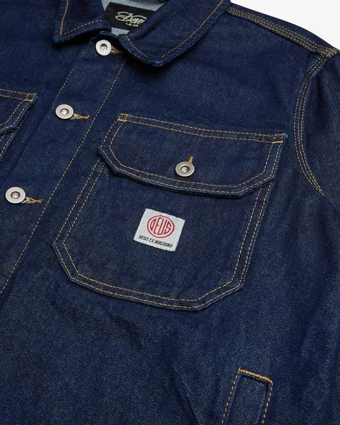 Mens Deus Ex Machina Jackets Kanan Work Jacket 8211 Dry Indigo Dry Indigo Mens Deus Ex Machina Jackets Kanan Work Jacket 8211 Dry Indigo Dry Indigo