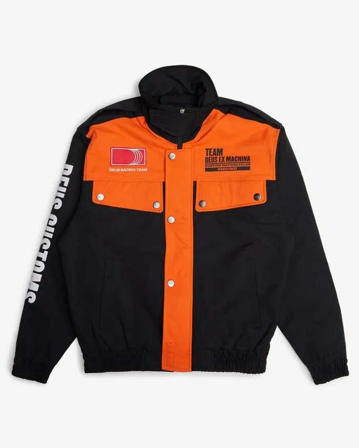 Mens Deus Ex Machina Jackets Team Racing Jacket 8211 Black Black Mens Deus Ex Machina Jackets Team Racing Jacket 8211 Black Black