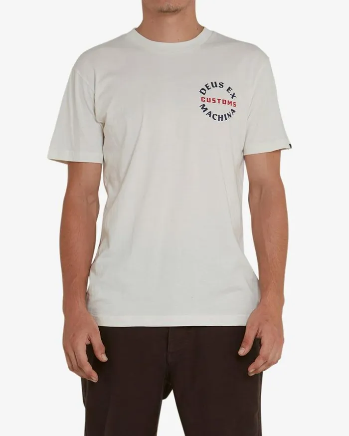 Mens Deus Ex Machina Tees Eclipse Tee 8211 Vintage White Vintage White