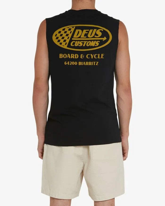 Mens Deus Ex Machina Tees Flags Muscle 8211 Black Black Mens Deus Ex Machina Tees Flags Muscle 8211 Black Black