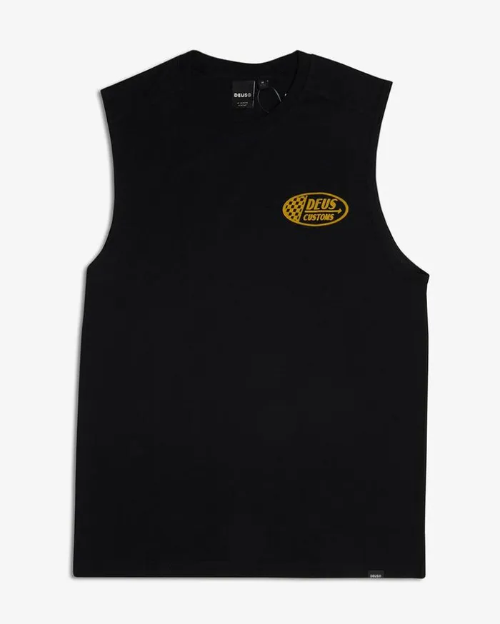 Mens Deus Ex Machina Tees Flags Muscle 8211 Black Black Mens Deus Ex Machina Tees Flags Muscle 8211 Black Black