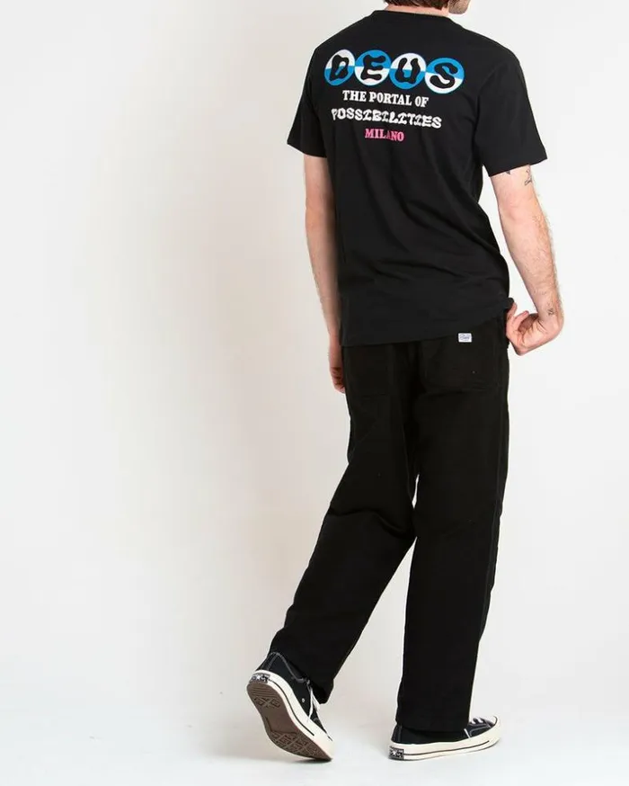 Mens Deus Ex Machina Tees Ivan Tee 8211 Black Black Mens Deus Ex Machina Tees Ivan Tee 8211 Black Black