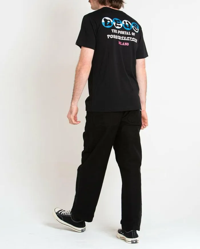 Mens Deus Ex Machina Tees Ivan Tee 8211 Black Black Mens Deus Ex Machina Tees Ivan Tee 8211 Black Black