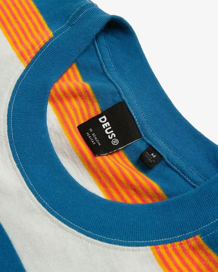 Mens Deus Ex Machina Tees Seth Stripe Tee 8211 Dusty Blue Dusty Blue Mens Deus Ex Machina Tees Seth Stripe Tee 8211 Dusty Blue Dusty Blue