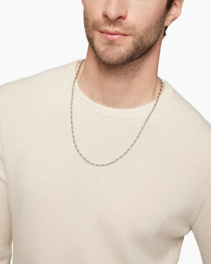 Mens DY Madison Chain Necklace In Sterling Silver 3mm Men David Yurman Chains Mens DY Madison Chain Necklace In Sterling Silver 3mm Men David Yurman Chains