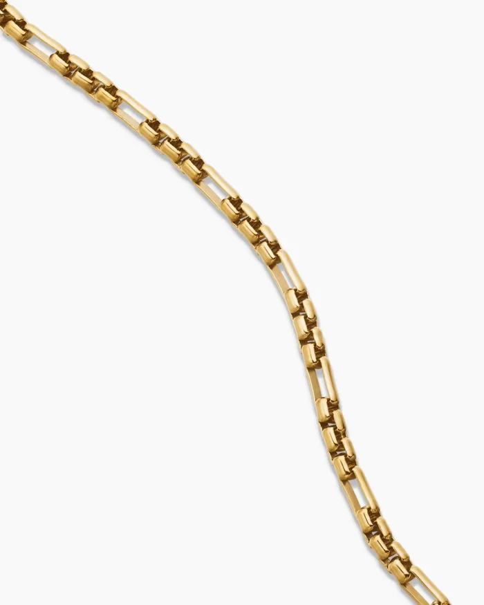 Mens Open Station Box Chain Necklace In 18K Yellow Gold 3mm Men David Yurman Chains Mens Open Station Box Chain Necklace In 18K Yellow Gold 3mm Men David Yurman Chains
