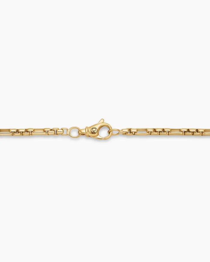 Mens Open Station Box Chain Necklace In 18K Yellow Gold 3mm Men David Yurman Chains Mens Open Station Box Chain Necklace In 18K Yellow Gold 3mm Men David Yurman Chains